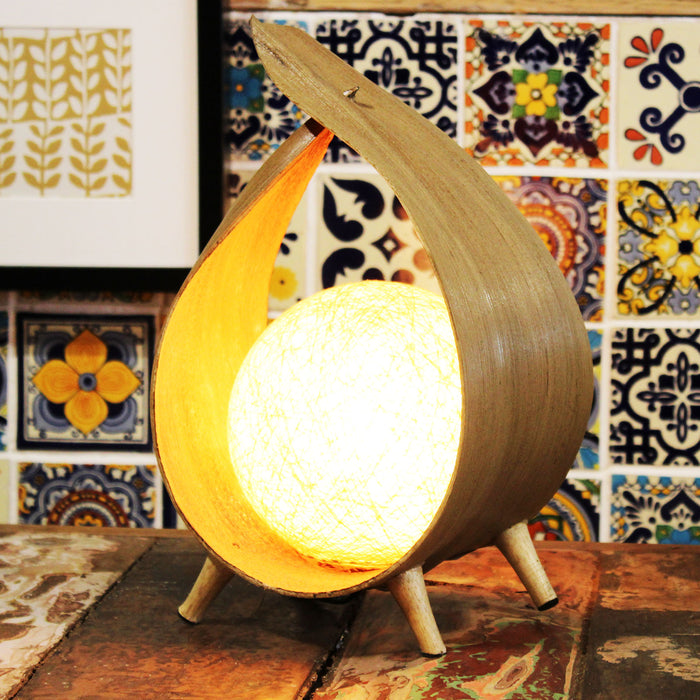 Handmade Natural Coconut Lamp - Loop Shape