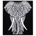 B&W Double Cotton Bedspread & Wall Hanging - Elephant