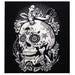 B&W Double Cotton Bedspread & Wall Hanging - Rose Skull