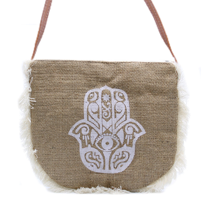 Fab Fringe Bag - Hamsa Hand Print