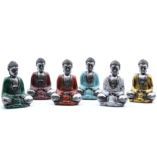 Silver Mini Buddha (Assorted Colours) x 6