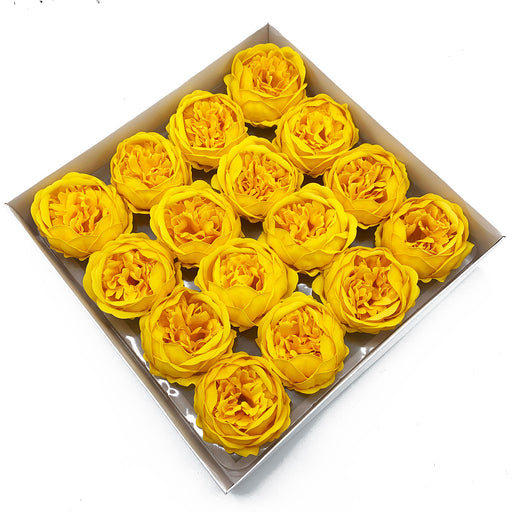 Craft Soap Flower - Ext Large Peony - Yellow x 10