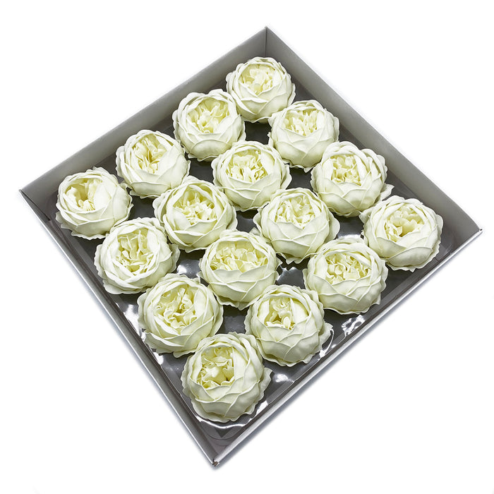 Craft Soap Flower - Ext Large Peony - Ivory x 10