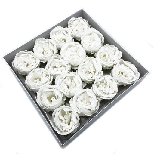 Craft Soap Flower - Ext Large Peony - White x 10