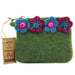 Natural Felt Zipper Pouch (asst) - Four Flowers