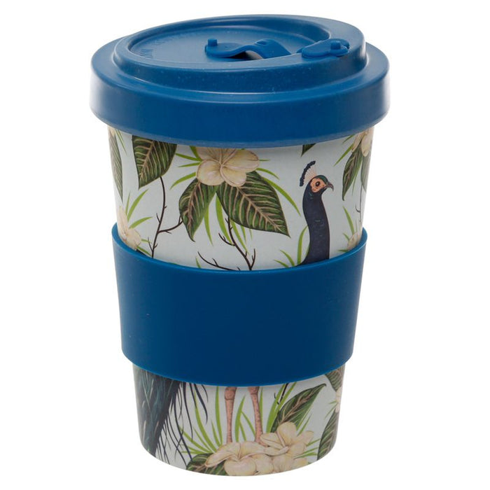 Peacock Reusable Screw Top Bamboo Composite Travel Mug