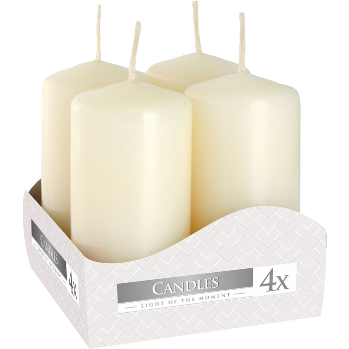 Set of 4 Pillar Candles 40x80mm - Ivory