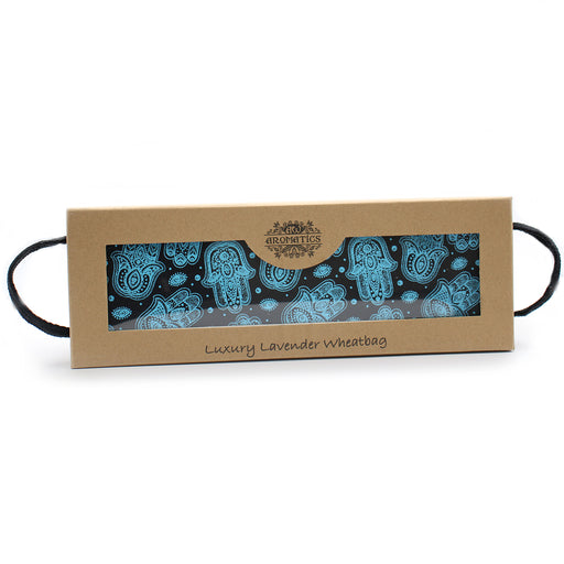 Luxury Lavender Wheat Bag in Gift Box - Hamsa Hand