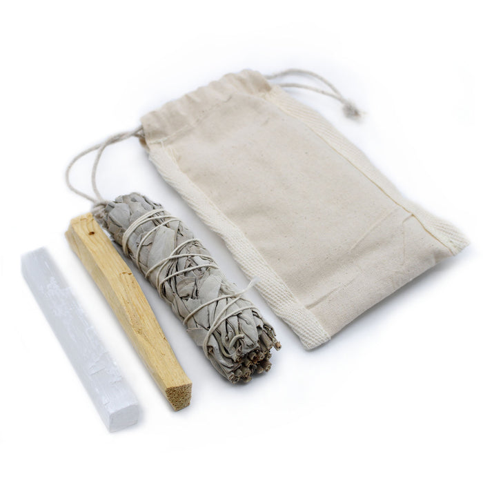 Energy Cleansing & Selenite Smudging Kit - Travel