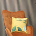 Printed Cotton Cushion Cover - We are Leaves - Yellow, Blue and Natural x 3