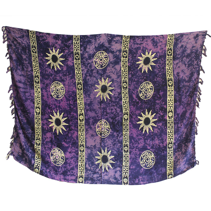 Bali Celtic Sarongs - Sun Symbols - Purple