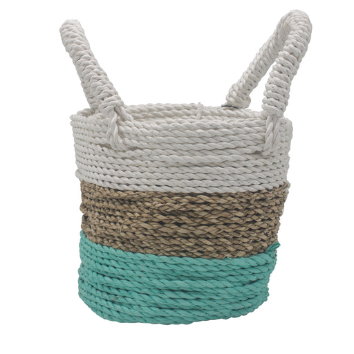 Seagrass Basket Set - Green / Natural / White