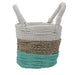 Seagrass Basket Set - Green / Natural / White