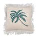 Linen Cushion 60x60cm Palm Tree with Fringe