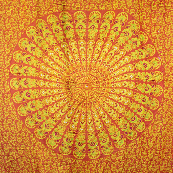 Orange and Lime Mandala Sarong 140cm x 100cm