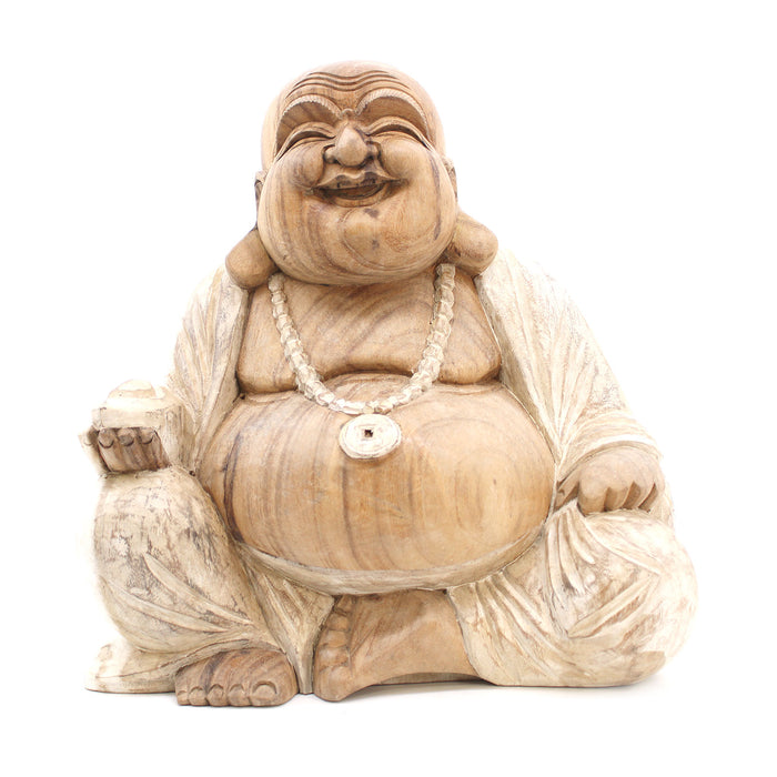 Happy Buddha - Whitewash 40cm
