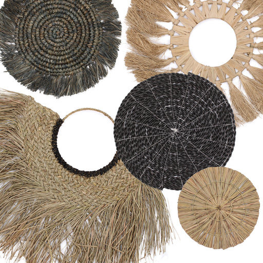 Set of Six Seagrass & Rattan Wall Art - Bohemian Lover Collection