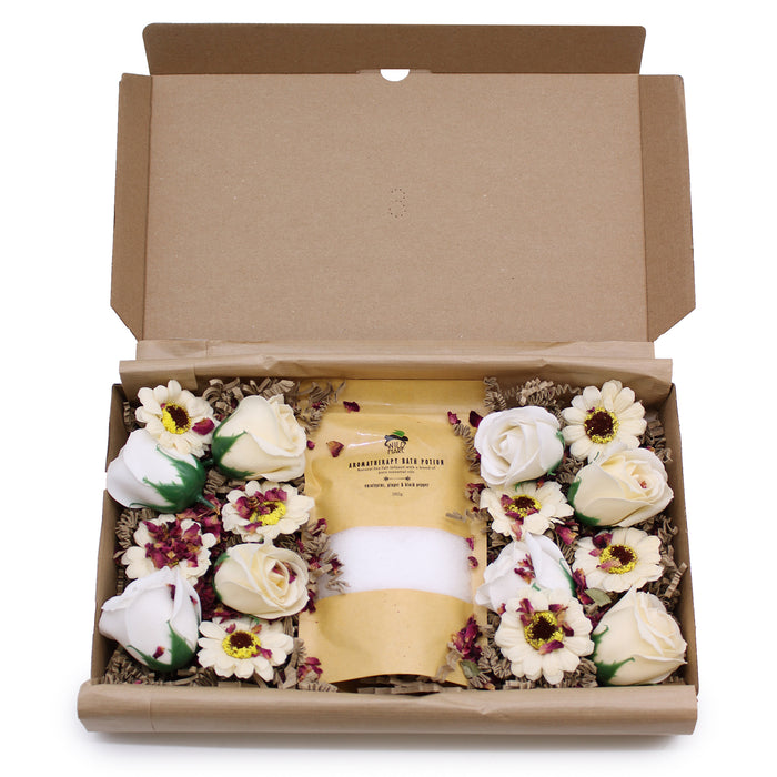 Bath Salts & Soap Flowers Gift Set - Cold & Flu
