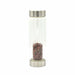 Gemstone Water Bottle Glass - Red Jasper Gem Chips