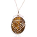 Swirl Wrapped Gemstone Necklace - Tiger Eye