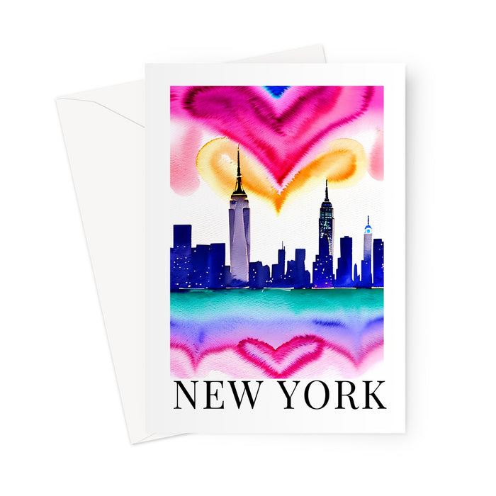 New York Watercolour Print Greeting Card