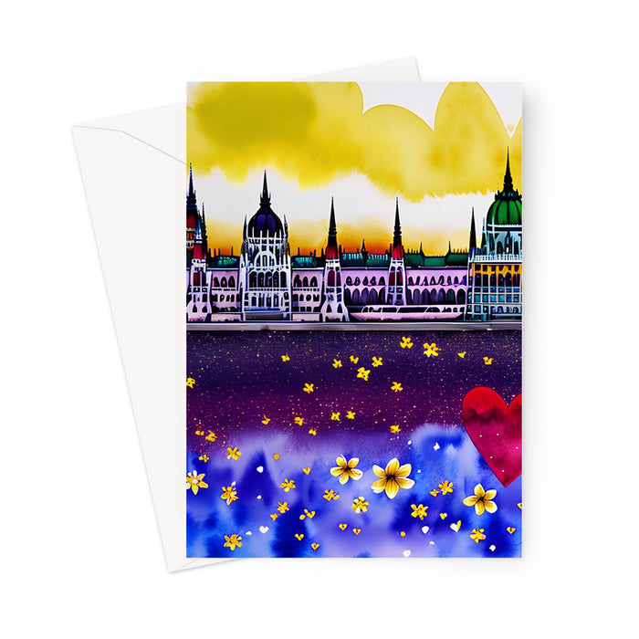 Budapest - Love Card - Blank Greeting Card