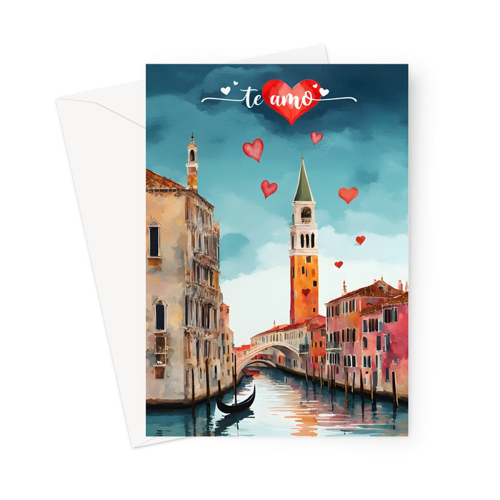 Te Amo - I Love You - Venice  Canal - Love Card - Blank Greeting Card
