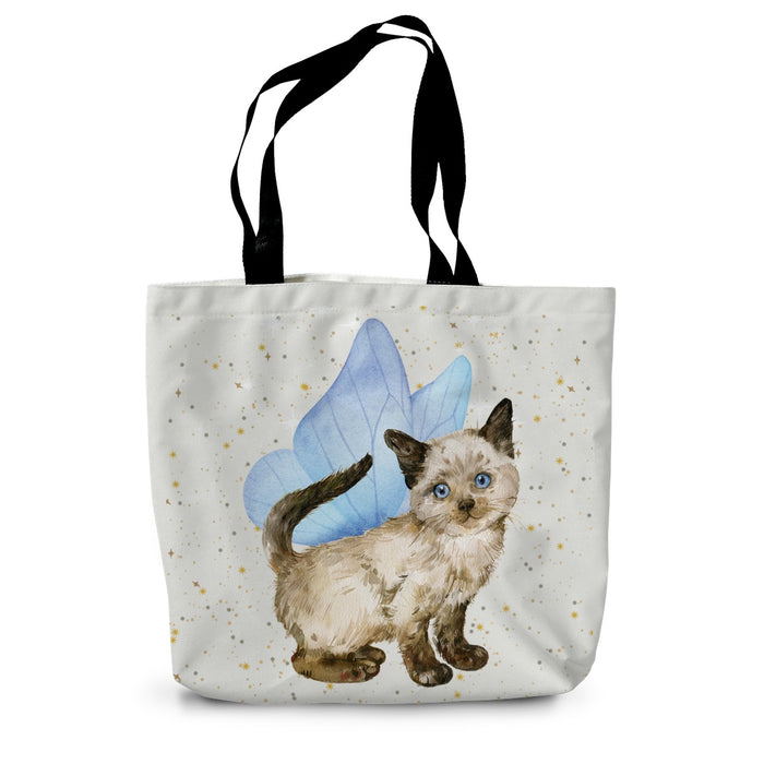 Totes cute cat blue Canvas Tote Bag