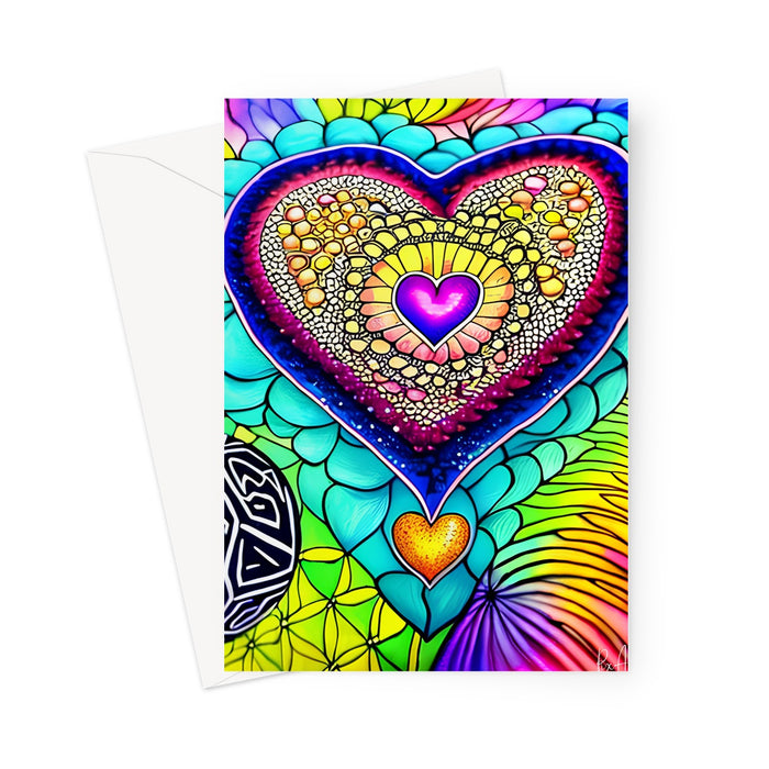 Mosaic Heart - Blank Greeting Card