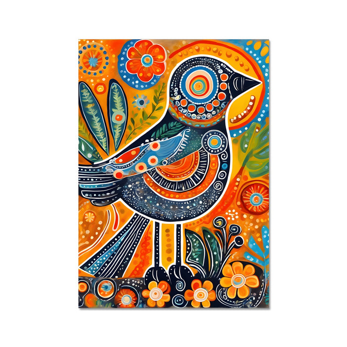 Folk Bird, Bright Wall Art Wall Art Poster