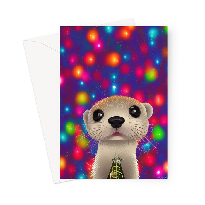 Speedy's Christmas Ferret Portrait Greeting Card
