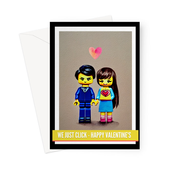 We Just Click - Valentines Card - Blank Greeting Card
