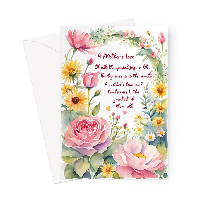 A Mother's Love Poem and Mother's Day Card/ Birthday / Thank You  Greeting Card