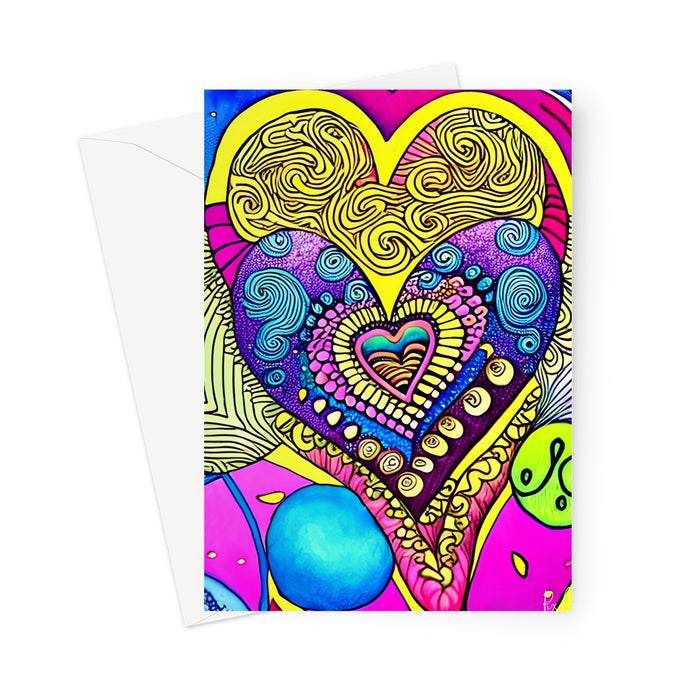 Zentangle Heart - Blank Greeting Card