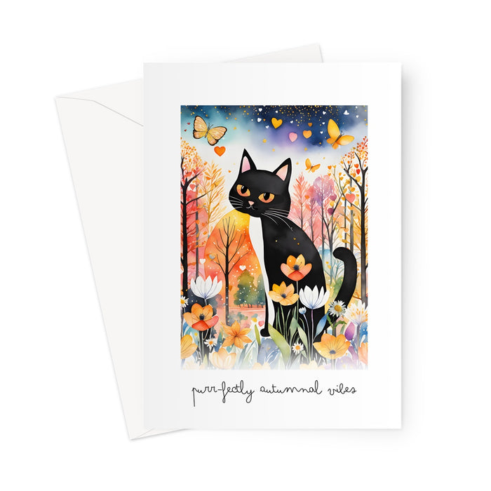 Purrr-fect Autumnal Vibes Greeting Card