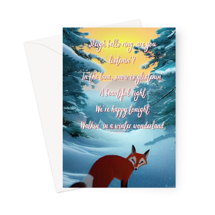 Walking In A Winter Wonderland - Christmas Song Christmas Card Greeting Card