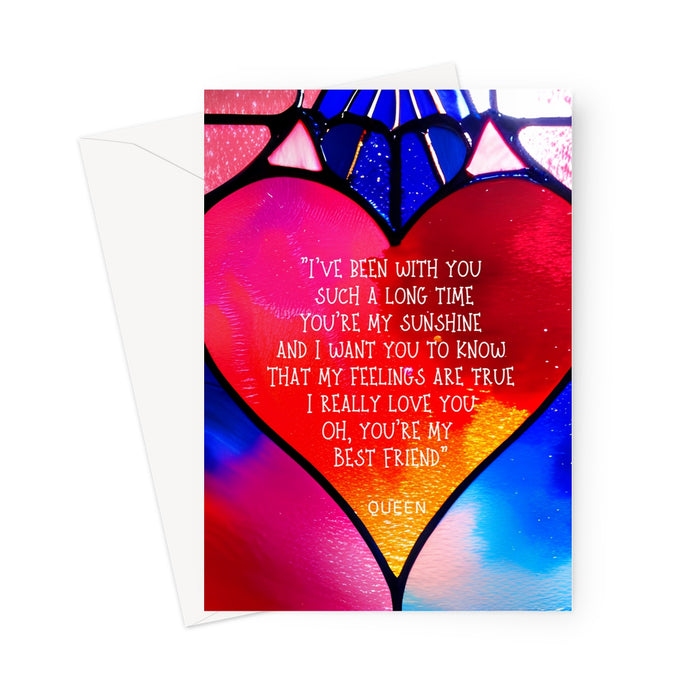 You're My Best Friend- Queen Lyric Card - Blank Greeting Card