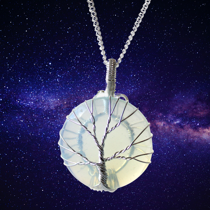 Opalite Tree of Life Gemstone Necklace