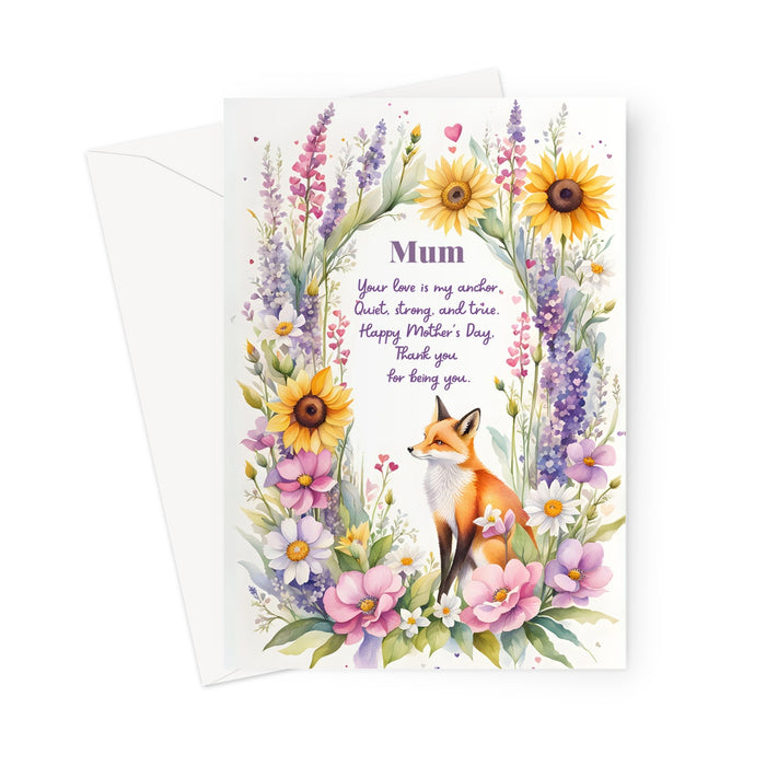 Mum on Mother's day, thank you Greeting Card