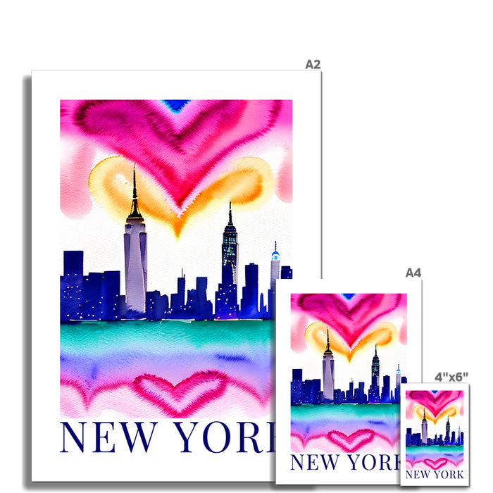 New York Watercolour Print Wall Art Poster