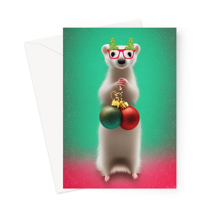 Christmas Balls - Ferret Christmas Card Greeting Card