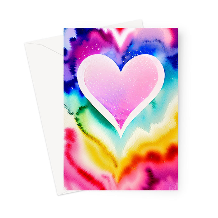 Simple Watercolour Heart Greeting Card