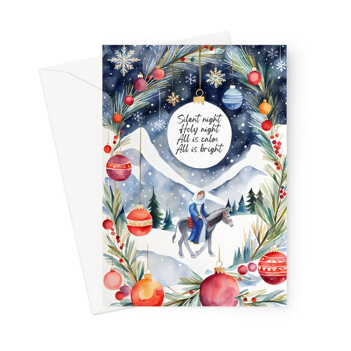 Silent Night, Holy Night Christmas Card Greeting Card