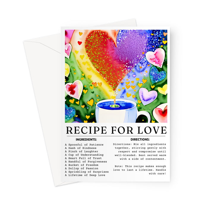 Recipe For Love Valentine's Card, Engagement, Wedding  Greeting Card