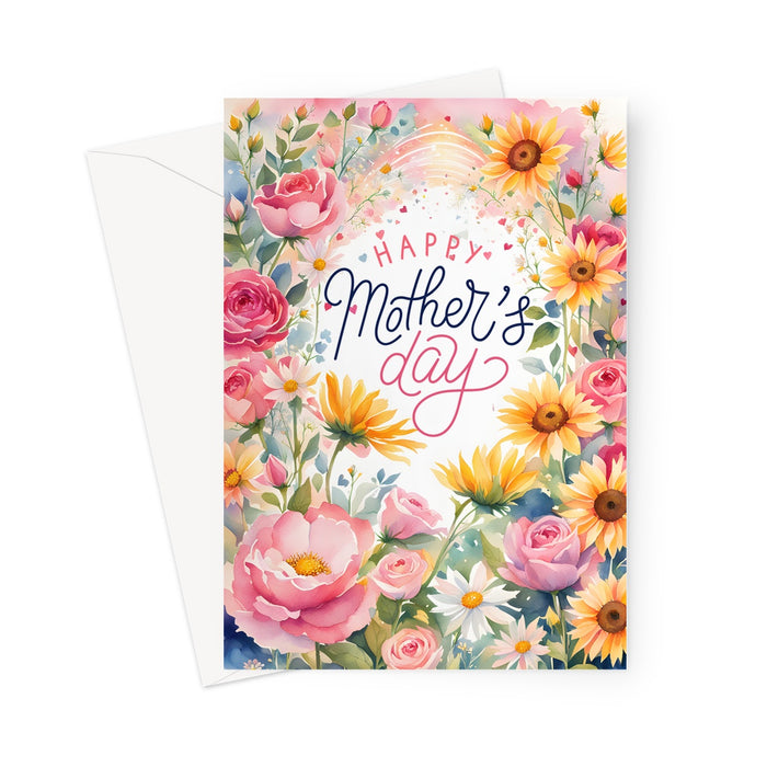 Happy Mother's day,  watercolour flowers,  mum,  mom's day Greeting Card