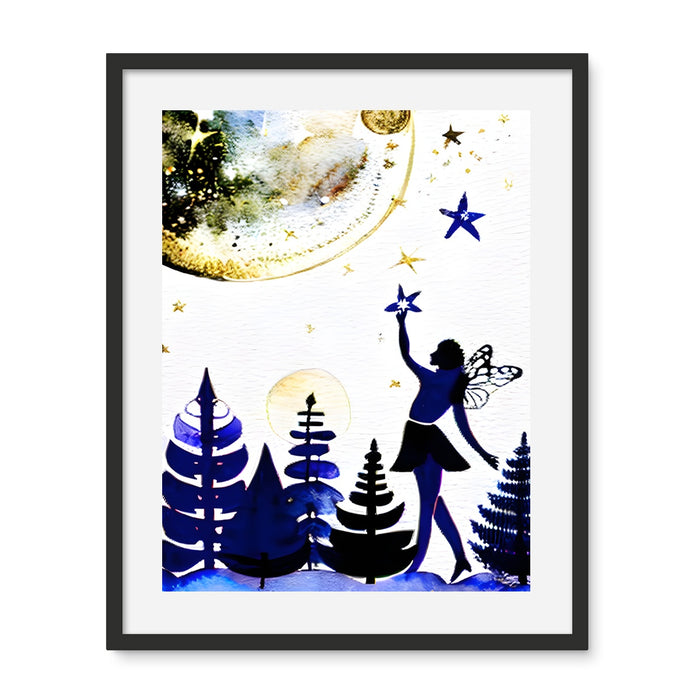 Pixie in the Moonlight Framed Photo Tile