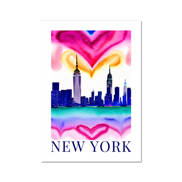 New York Watercolour Print Wall Art Poster