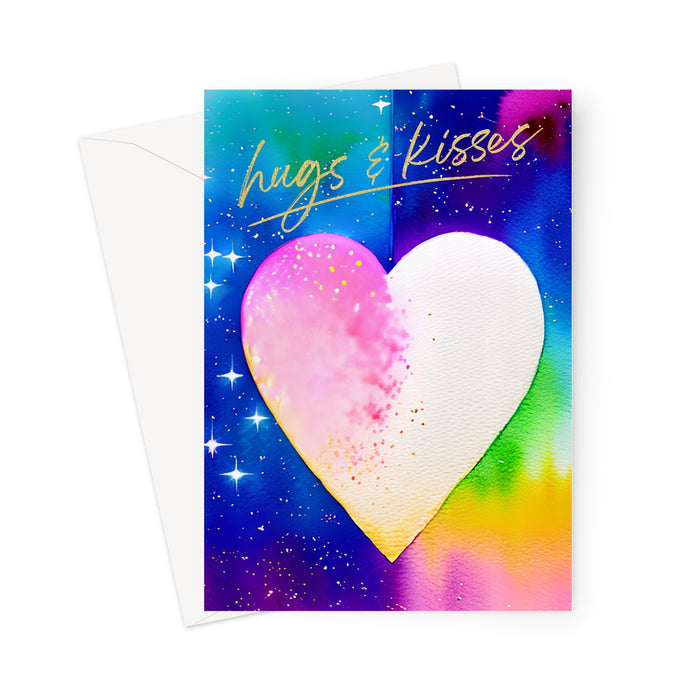 XOXO Watercolour Bright - Blank Greeting Card