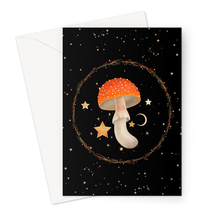 Celestial Mushroom Boho Greeting Card