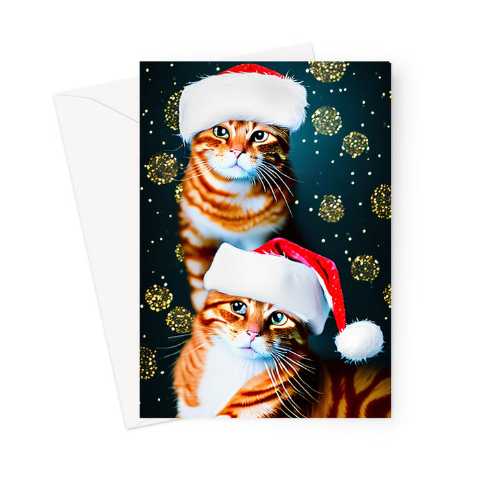 Brother + Sister Cat's Christmas Greetings  Greeting Card